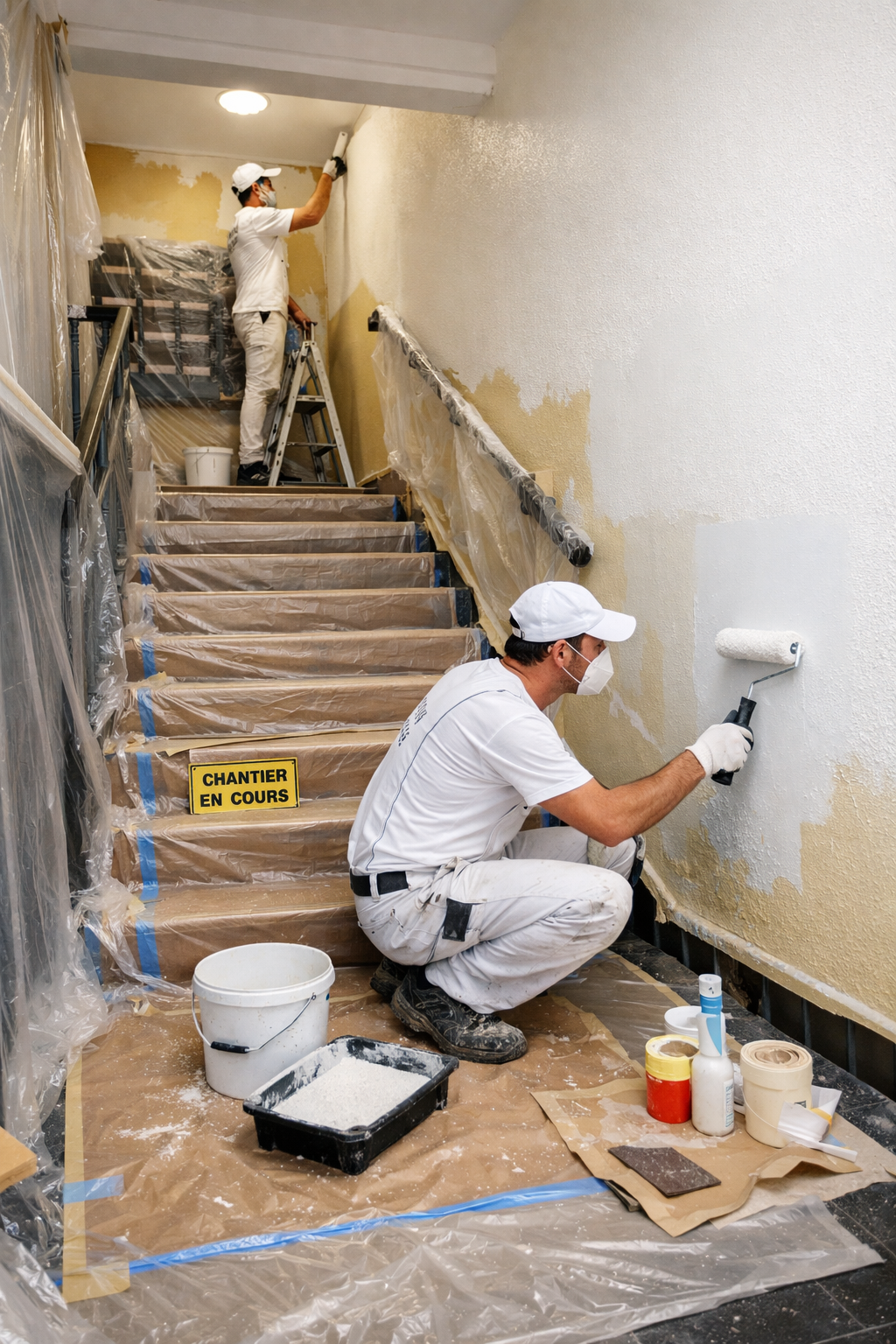 peinture cage escalier